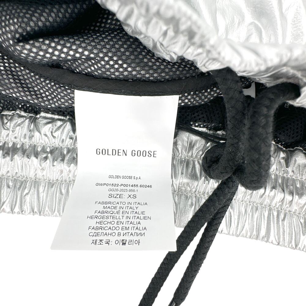 GOLDEN GOOSE Sports Diana Metallic Shorts in Silver/Black XS - Picture 8 of 14